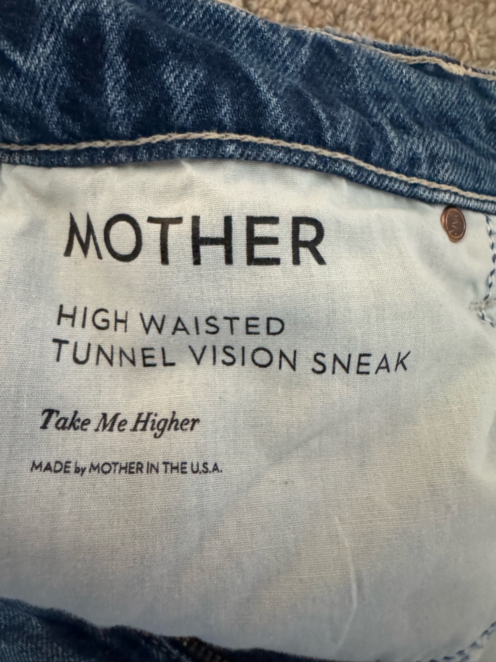 Mother Superior High Waisted Tunnel Vision Sneak in Take Me Higher Size 28 - Picture 7 of 13